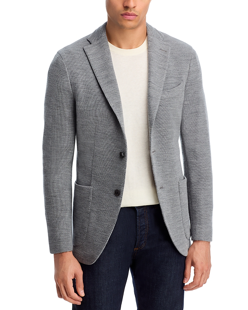 Boglioli Wool Blend Honeycomb Knit Slim Fit K-Jacket