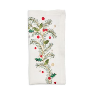 Xmas Carol Linen Napkin, 21&amp;quot; x 21&amp;quot;