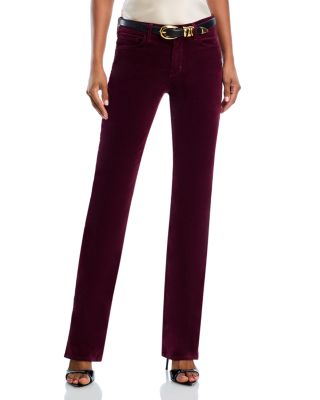 Stevie Velvet High Rise Straight Jeans in Dark Port