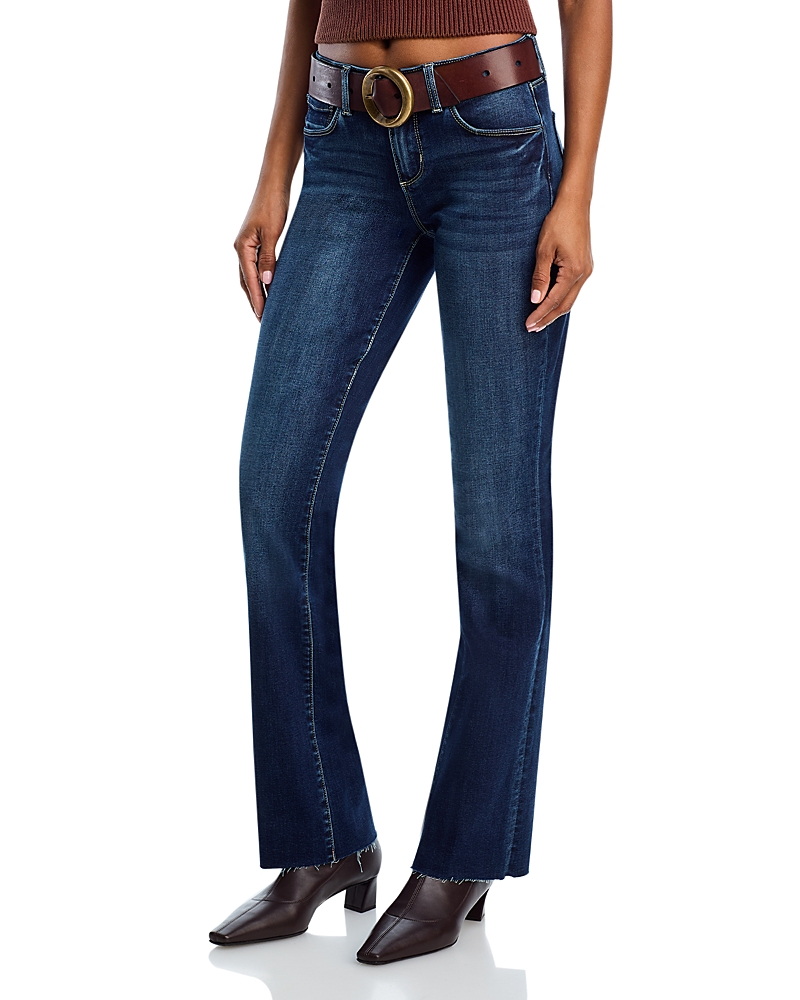 L Agence L'agence Sneeki Low Rise Sneaker Straight Jeans In Columbia In Blue