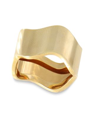 Large Polished Wave Ring in 14K Yellow Gold