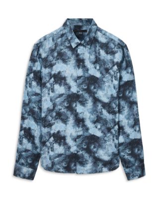 Rodney Printed Covered Placket Shirt