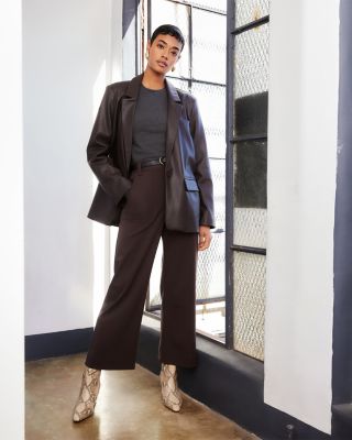 Regan Faux Leather Blazer