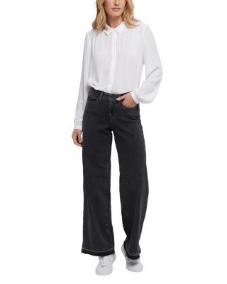 Teresa Mid Rise Wide Leg Jeans in Slate Stone