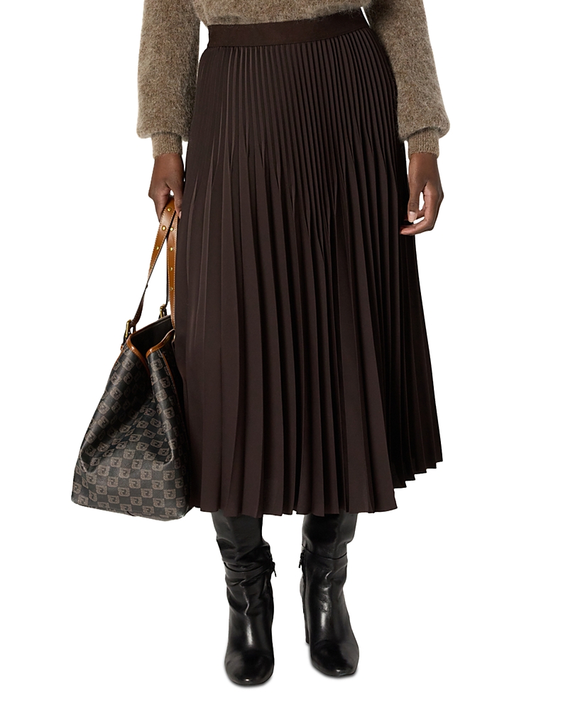 Gerard Darel Bahira Midi Skirt In Brown