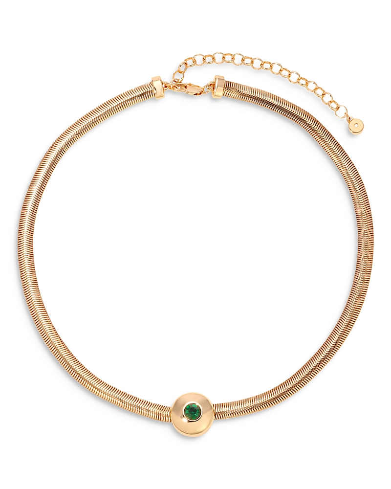 Ettika Crystal Solitaire Collar Necklace, 15