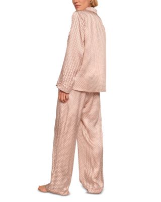 Inez Printed Washable Silk Long Pajama Set