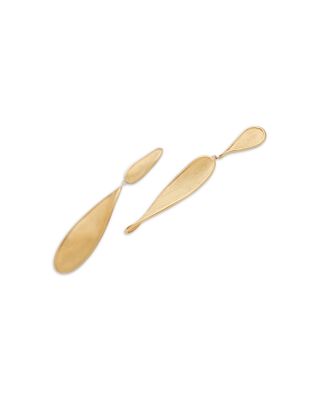18K Yellow Gold Lunaria Twist Double Drop Earrings