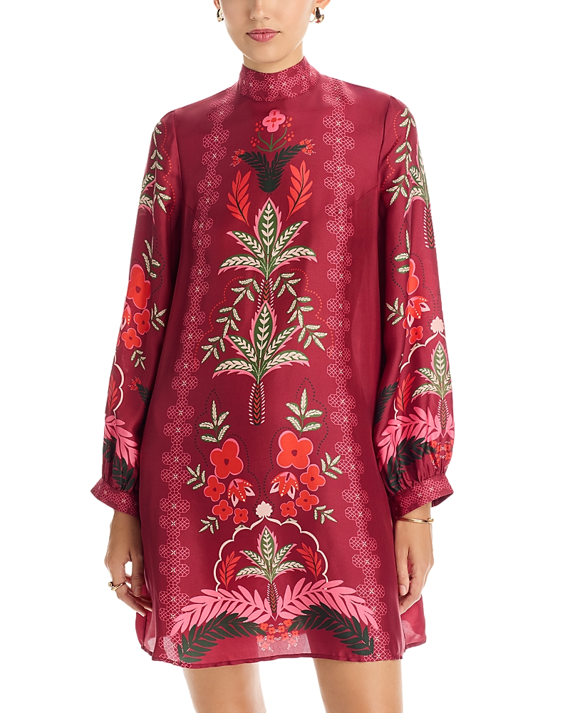 Johnny Was Kalova Printed Mock-neck Tunic Dress In Pink
