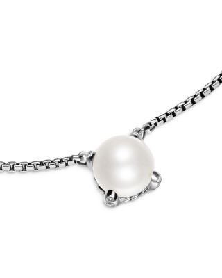 Pearl Classics Necklace in Sterling Silver with Diamonds, 6.5mm