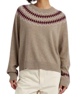  Women's Wool Cashmere Diamond Fair Isle Sweater
