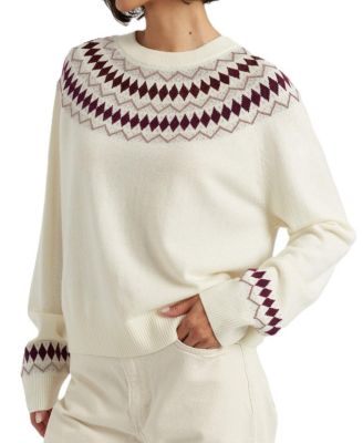  Women's Wool Cashmere Diamond Fair Isle Sweater