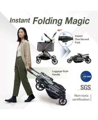  Maxi Deep Carriage with Puncture Free Rubber Wheels, Lightweight and Collapsible Pet Stroller