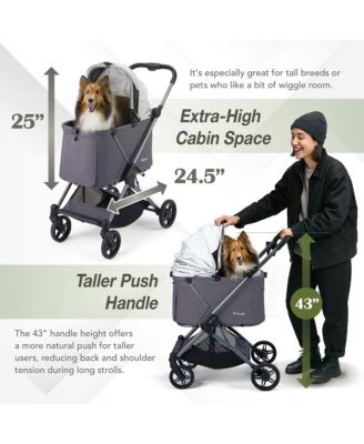 Maxi Deep Carriage with Puncture Free Rubber Wheels, Lightweight and Collapsible Pet Stroller