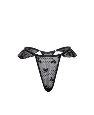  Brooke Bow Mesh Thong Panty