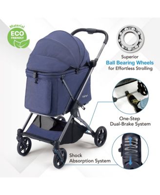  Maxi Deep Carriage with Puncture-Free Rubber Wheels, Lightweight and Collapsible Pet Stroller