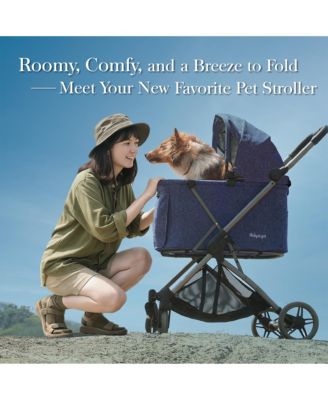  Maxi Deep Carriage with Puncture-Free Rubber Wheels, Lightweight and Collapsible Pet Stroller