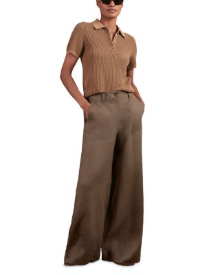 Petites Ashby Linen Wide Leg Pants