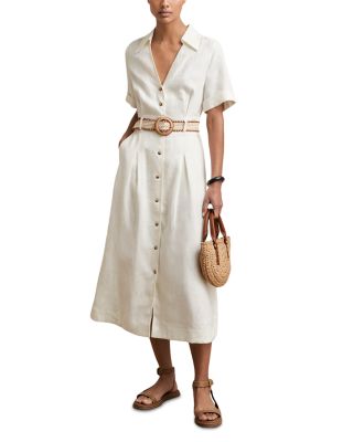 Belted Linen Dress