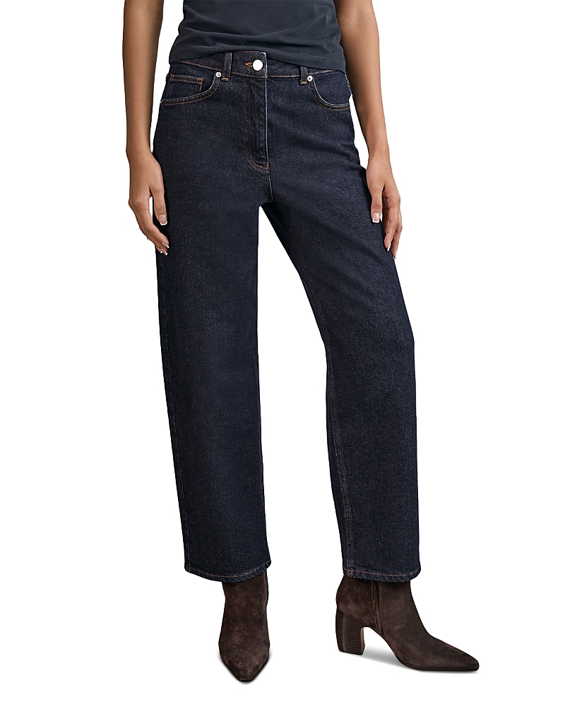 Reiss Selin Straight Leg Jeans In Dark Blue In Blue