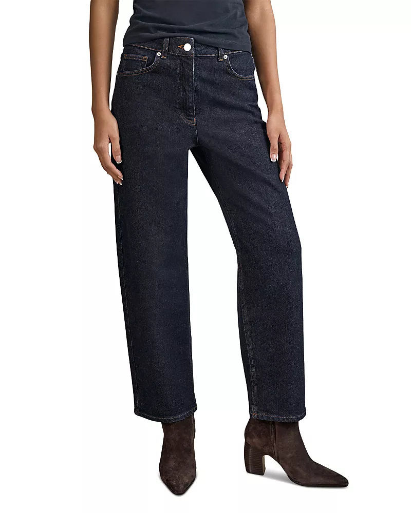Reiss Selin Straight Leg Jeans in Dark Blue