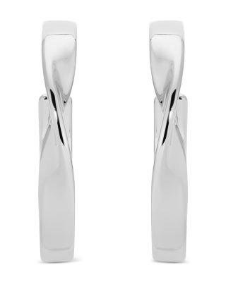 Twist Square Medium Hoop Earrings