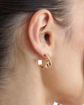 Twist Square Small Hoop Earrings
