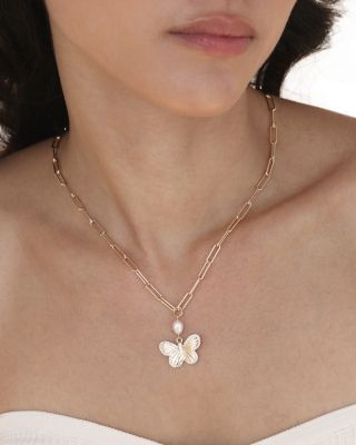 Interlocking 18K Gold Plated Chain Necklace, 15-19"