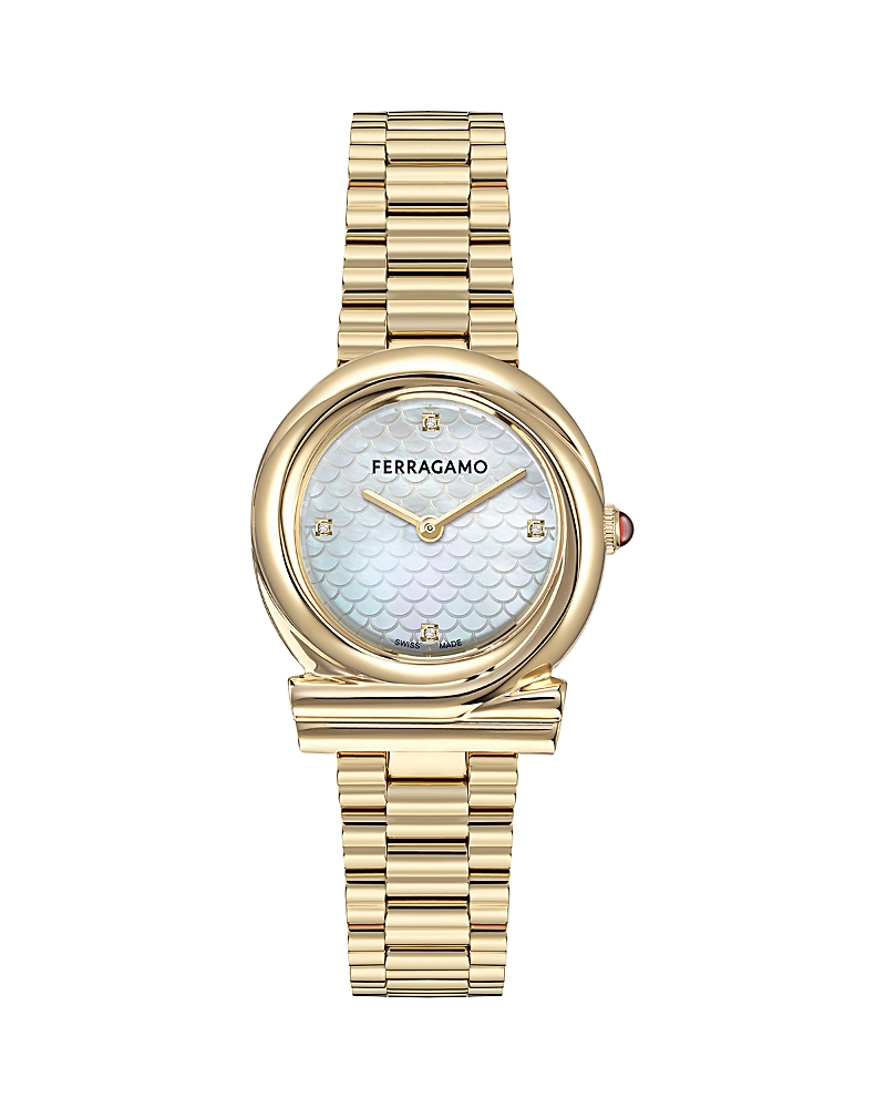 Ferragamo Gancini Twisted Watch, 32mm In Gold