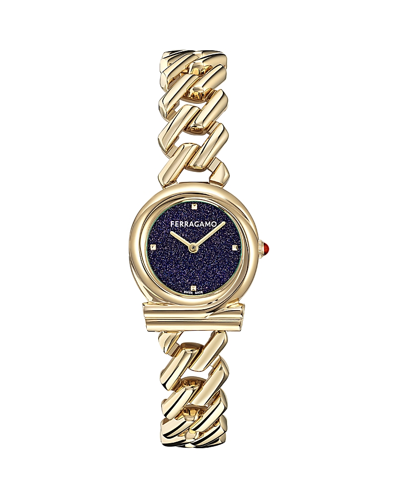 Ferragamo Gancini Twisted Chain Bracelet Watch, 28mm In Gold