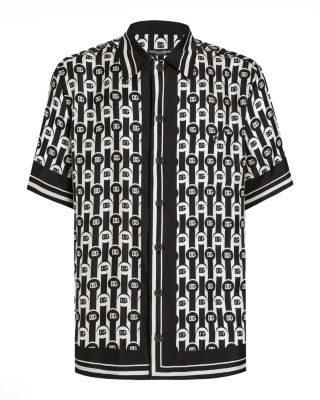 Short Sleeve Printed Silk Shirt