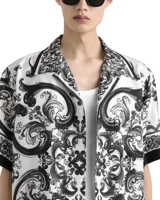 Short Sleeve Printed Silk Shirt