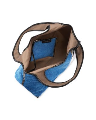 Denim Market Tote w/ Plaid