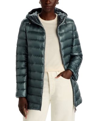 Quilted Hooded A Line Coat