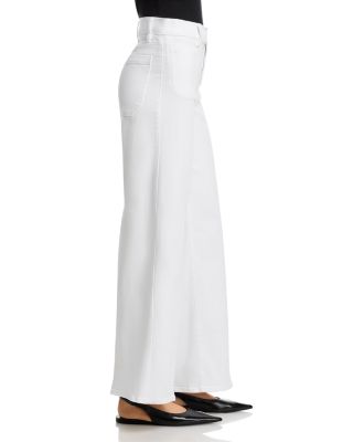 Le Slim Palazzo High Rise Wide Leg Jeans in White