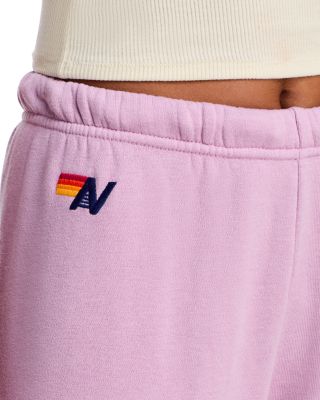 Wave Pullover Hoodie and Rainbow-Stripe Sweatpants