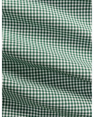 Cotton Stretch Poplin Gingham Check Classic Fit Button Down Shirt