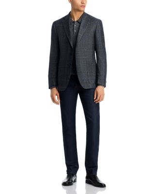 Loro Piana Wool, Silk & Cashmere Fabric Plaid Unstructured Regular Fit Sport Coat - Exclusive