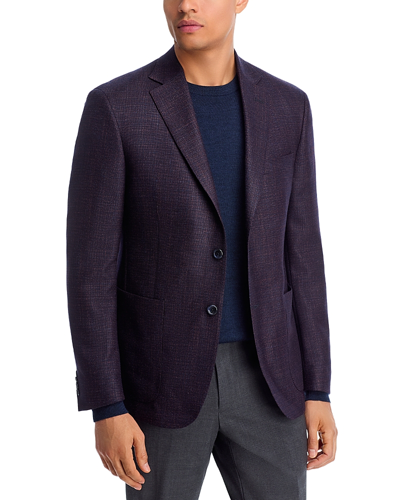 The Men's Store At Bloomingdale's Loro Piana Wool & Silk Fabric Textured Solid Unstructured Regular In Purple