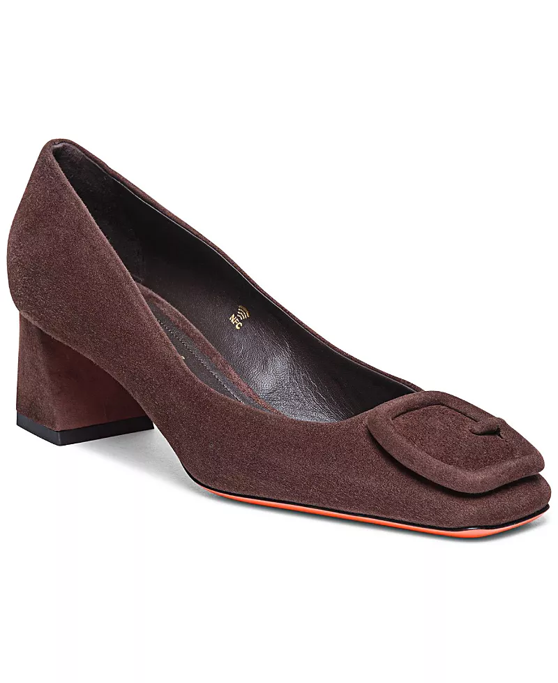 Santoni Women's Suede Low-Heel Pump