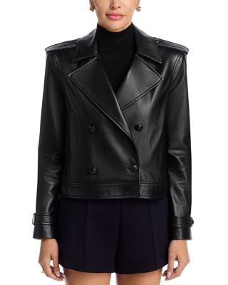 Xoey Cropped Leather Trench
