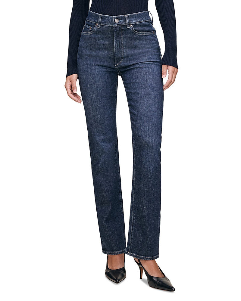Dl1961 Halle Straight High Rise Instasculpt Jeans In Crescent Harbor In Blue