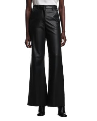 Leather Flare Leg Pants