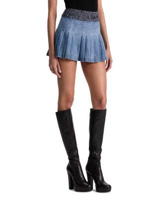 Mera Pleated Denim Mini Skirt