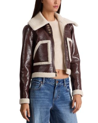 Isaiah Faux Shearling Aviator Jacket