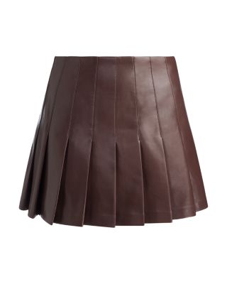 Carter Faux Leather Pleated Mini Skirt