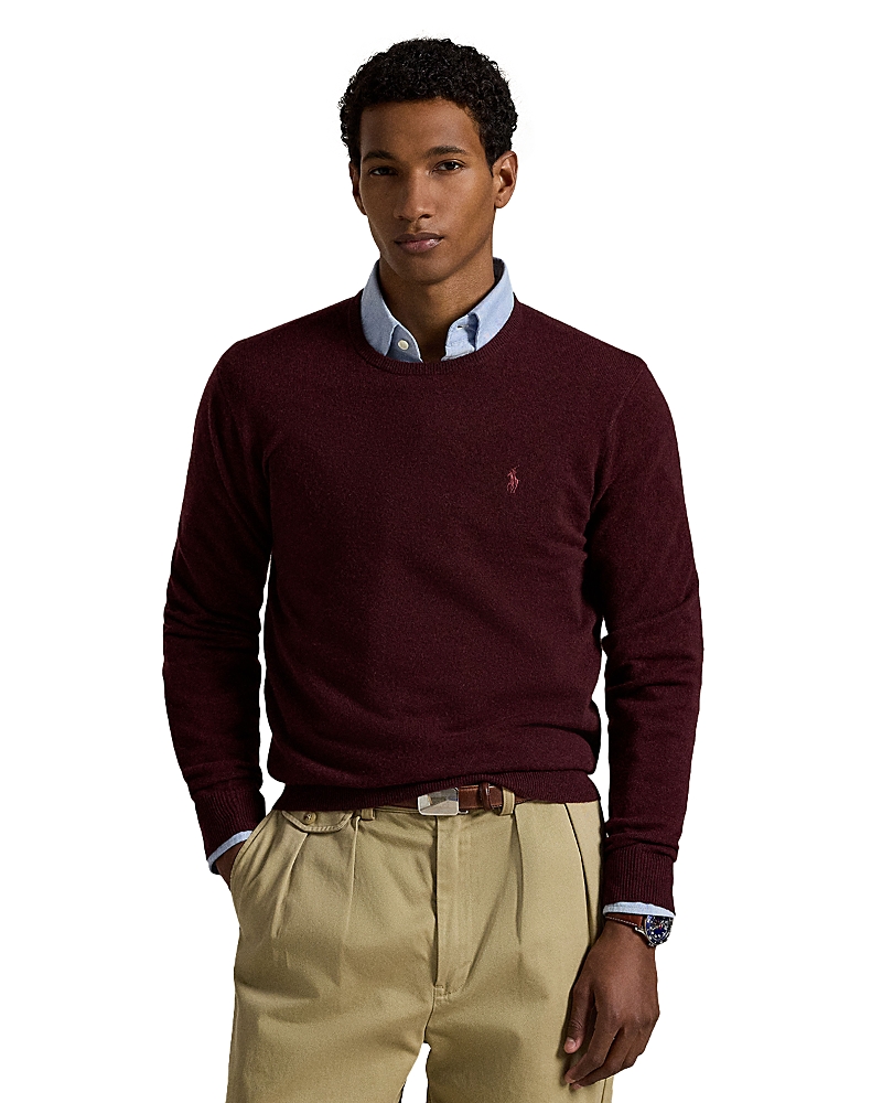 Polo Ralph Lauren Wool Crewneck Sweater In Brown