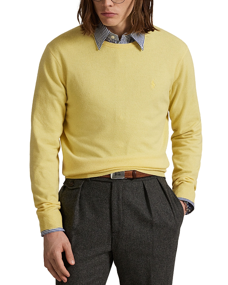 Polo Ralph Lauren Wool Crewneck Sweater In Yellow