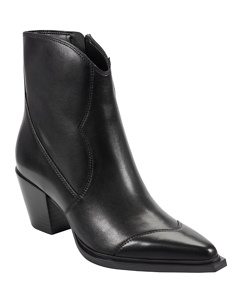 Marc Fisher Ltd Giulie Leather Western Booties In Black