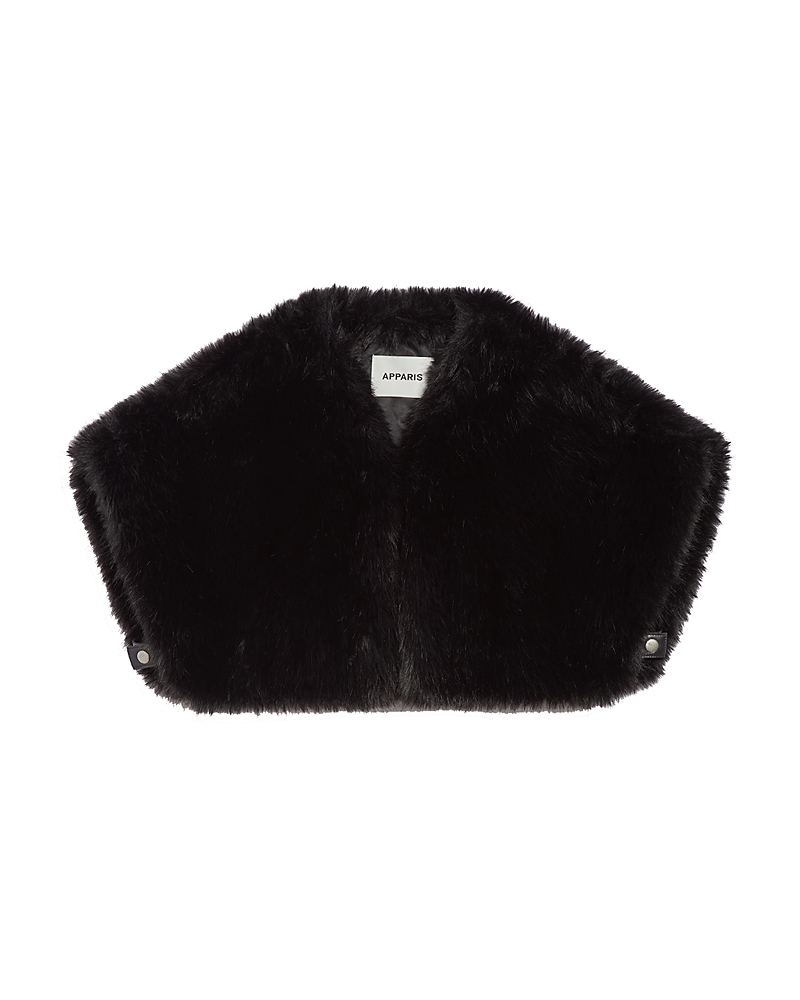 Apparis Devin Faux Fur Shrug In Black